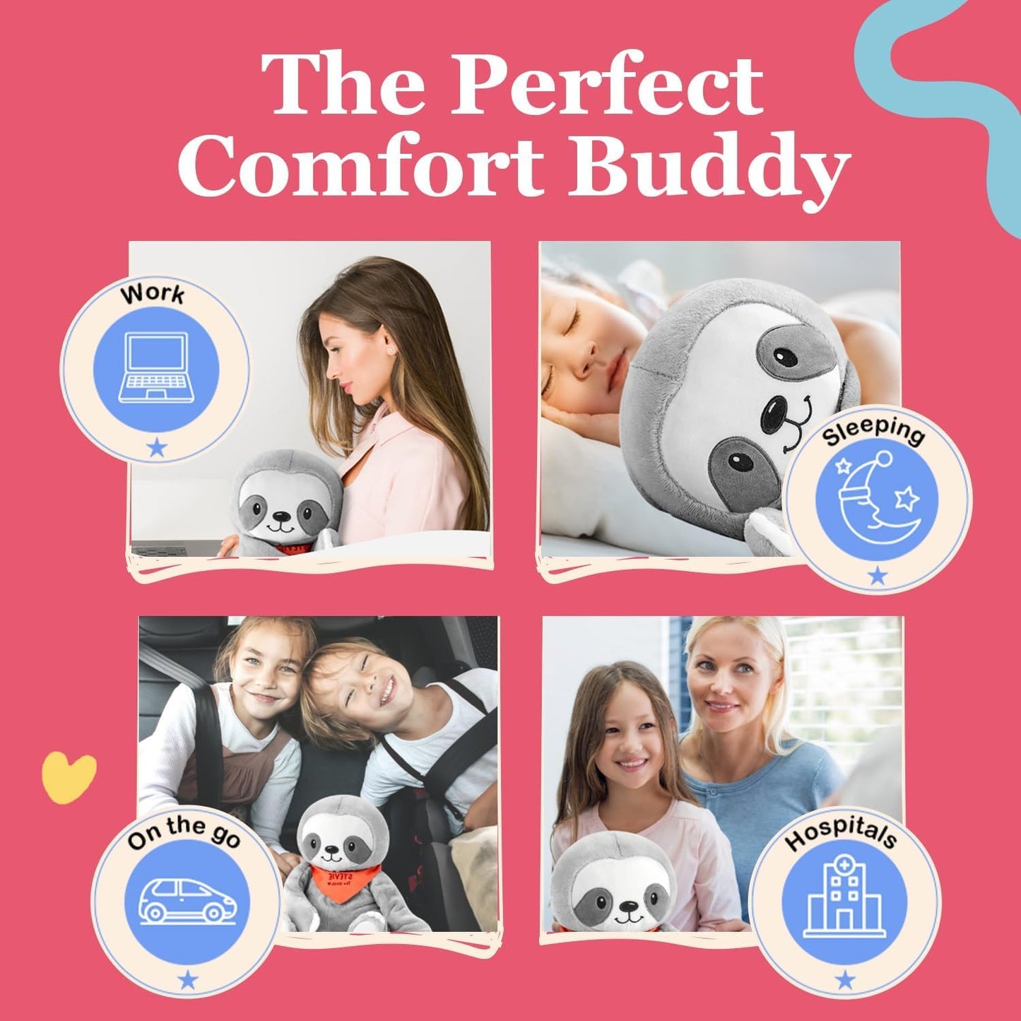 Lilly's Love 2lb Weighted Stuffed Animal - Stevie The Sloth | Sensory Plush, Machine Washable, Polyester, Calming for Kids & Adults