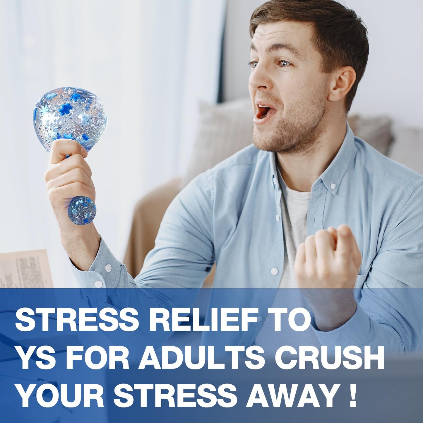 Squishy Ice Cube Stress Balls - 3Pack Sensory Squishy Ice Toy Squishy Balls For Kids And Adults Anxiety Relief - Funny Fidget Stress Balls Squishy Stress Calming Toys For Autism & Adhd Children