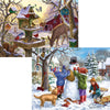 Bits And Pieces – Value Set Of Two 300 Piece Jigsaw Puzzles For Adults – Building A Snowman On A Snow Day, Sunrise Feasting - Winter Snow Jigsaw Puzzles By Artist Liz Goodrick - Dillon