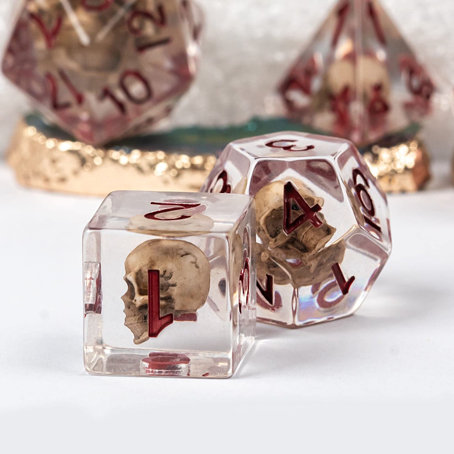 Udixi Skull Dnd Dice Set, Resin D And D Dice Set Skull Dice Set D&D For Rpg Dungeons And Dragons And Other Tabletop Games