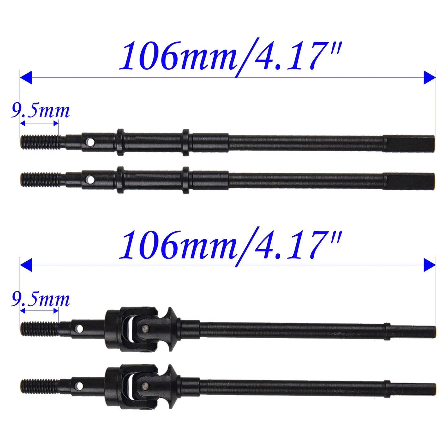 Vgoohobby RC Front & Rear Steel Drive Shaft CVD Axle Compatible with Axial SCX10 II 90046 90047 1/10 RC Car