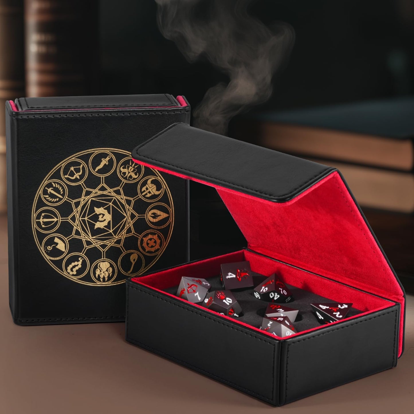 DND Dice Set, 7Pcs Metal Dice with Dice Box for Dungeons and Dragons, Polyhedral D&D Dice Set Role Playing Games, Board Games (D