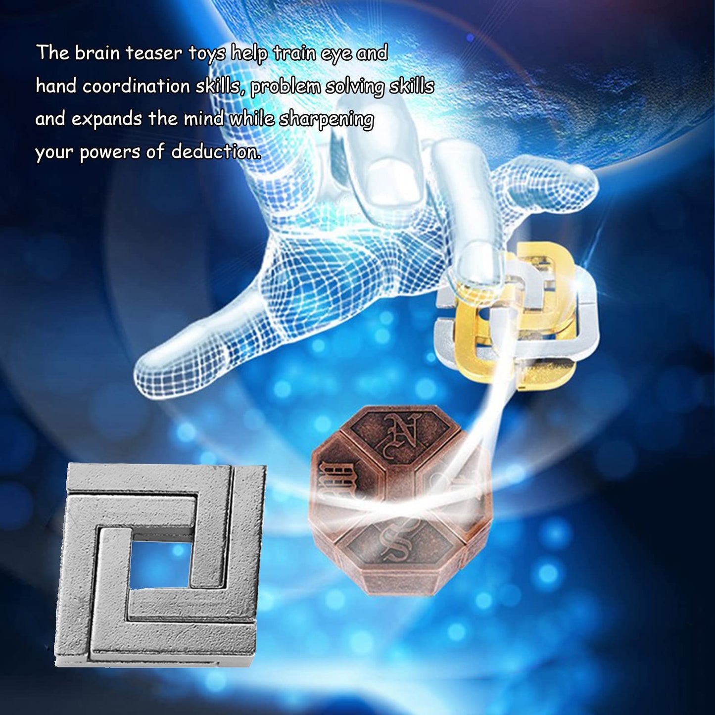 Roseflower 28 Pcs Iq Test Puzzle Metal Wire Puzzles Mind Game Educational Toys High Difficulty Brain Teaser Puzzle Toy For Kids