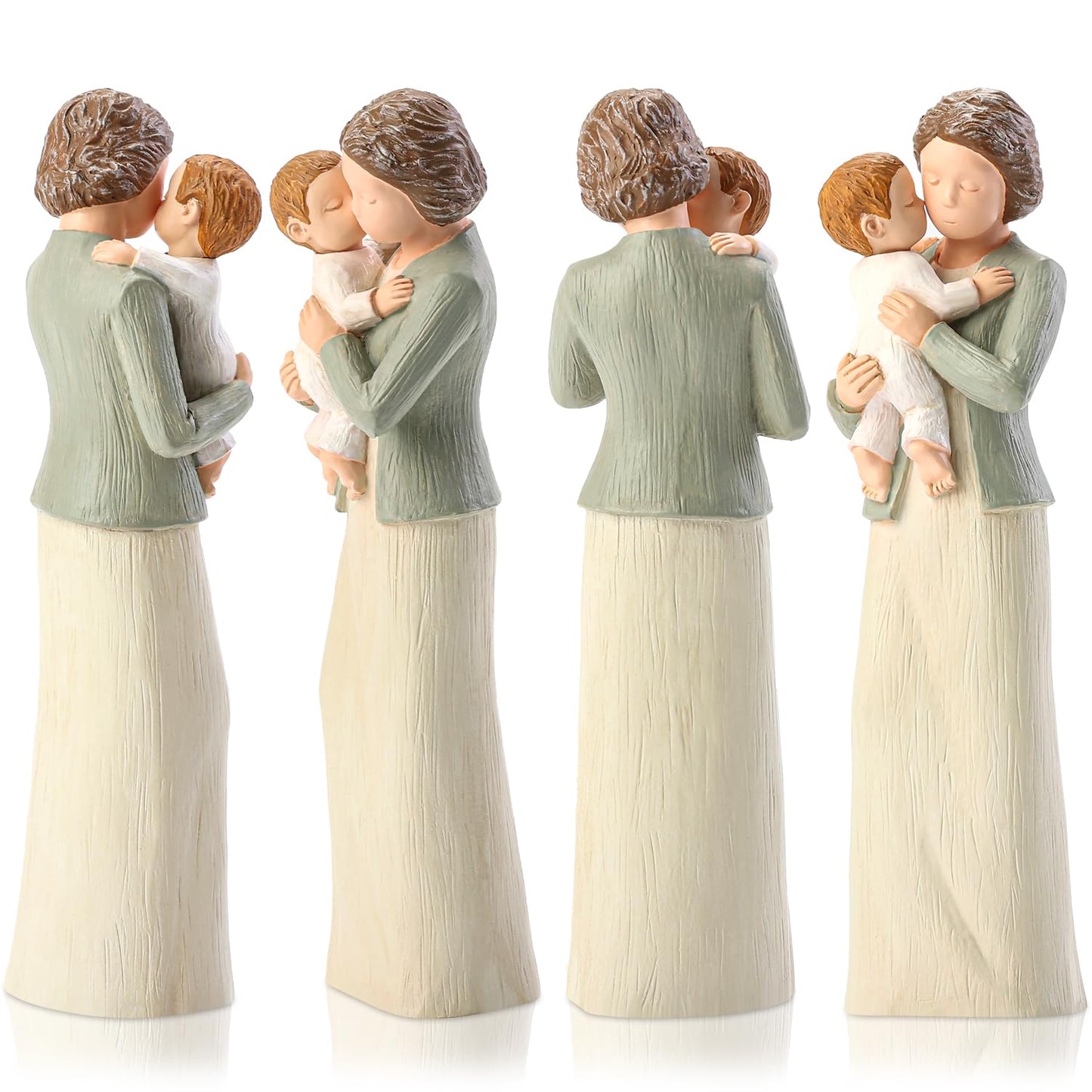 Hensonever Grandma Figurines, Sculpted Hand-Painted Grandmother And Grandchild Figures Birthday Gifts
