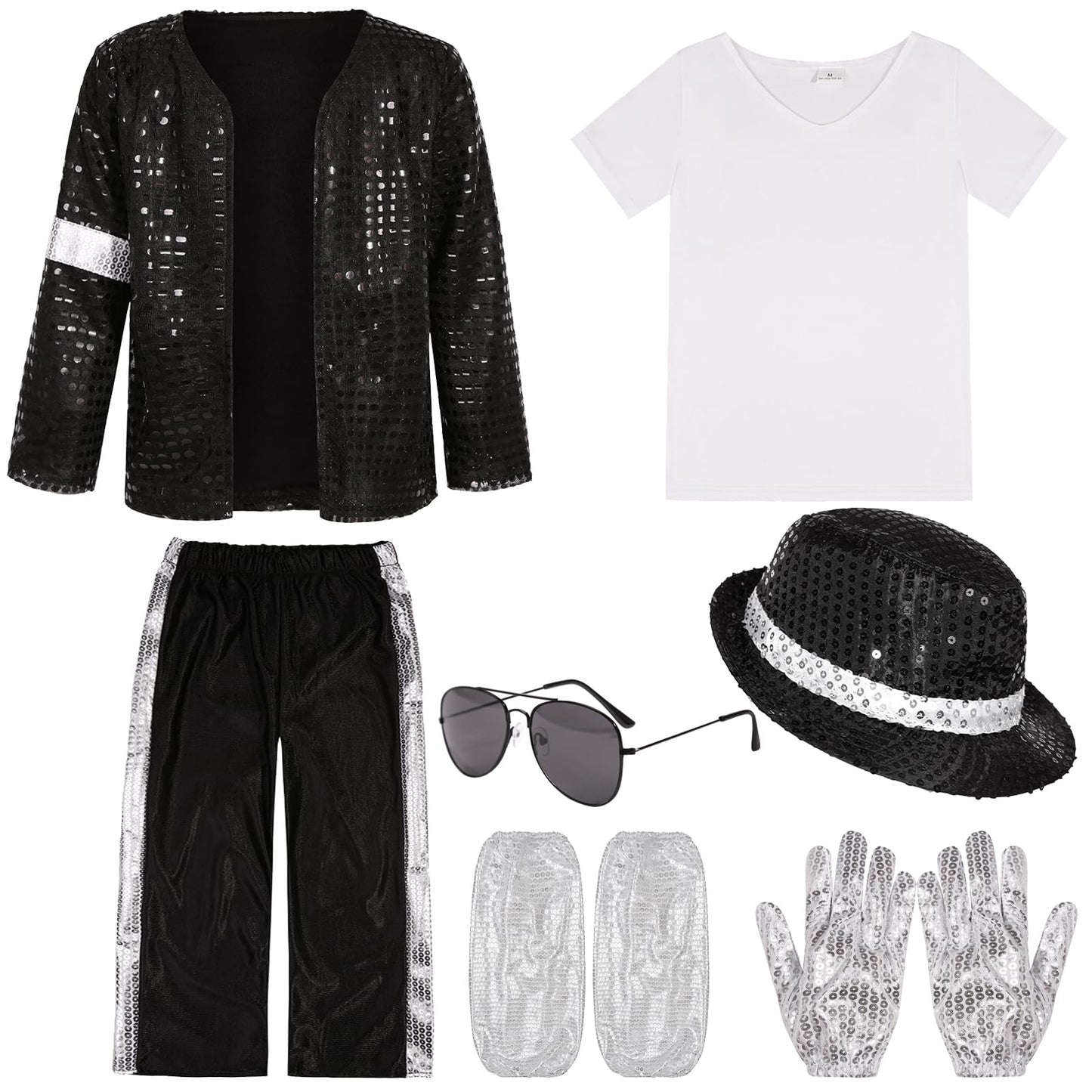 Baurghop Kids Dance Star Costume For Boys 80S 90S Pop Stage Outfits For Halloween (10-12 Years)