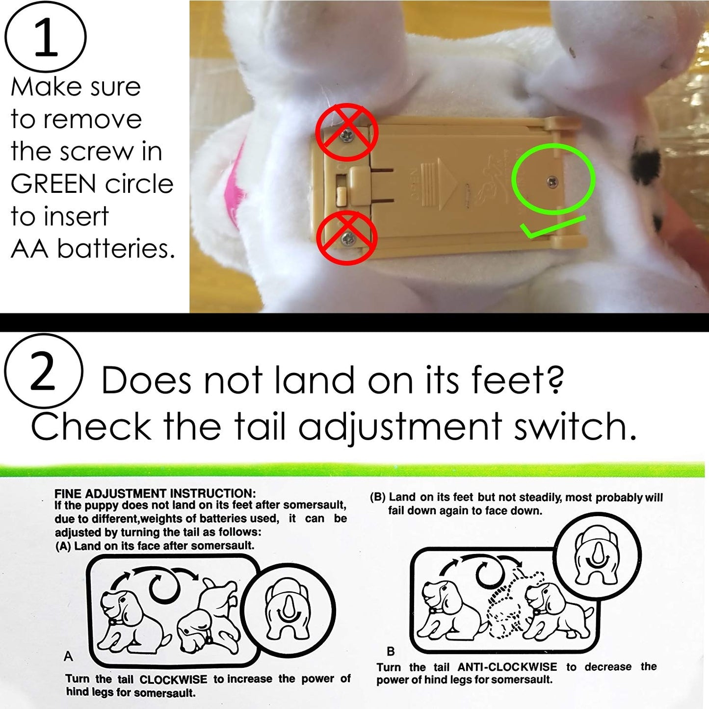 Haktoys Flip Over Puppy Battery Powered Dog Somersaults Walks Sits Barks For Animal And Pet Loving Toddlers & Kids