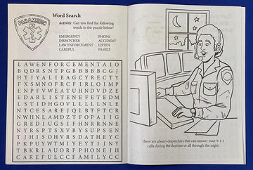 Zoco - Learn About 911 - Coloring & Activity Books (25 Bulk Pack, Without Crayons) - Emt, Ems Dispatcher, Police, Sheriff, Fire