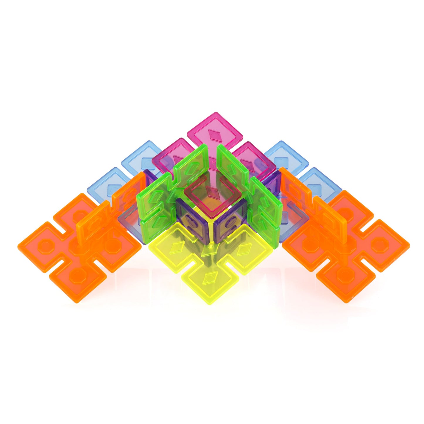Guidecraft Interlox Squares - 96 Piece Set Interlocking Construction Toy, Creative Building - Educational Stem Construction Toy