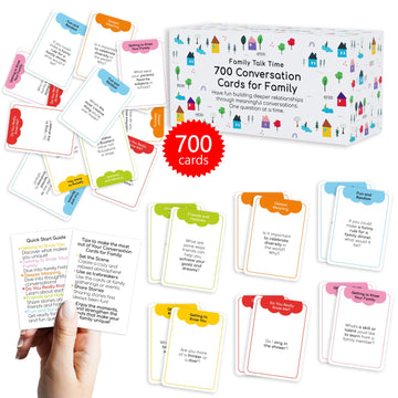 700 Family Conversation Cards, Fun Conversation Starter Cards For Families, Play Dinner Table Games, Family Talking Cards, Quest
