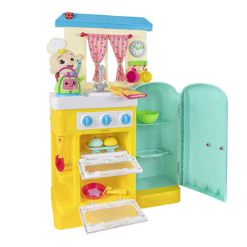 Cocomelon Deluxe Feature Roleplay, Little Kitchen - Includes Interactive Kitchen Accessories - Toys For Kids And Preschoolers