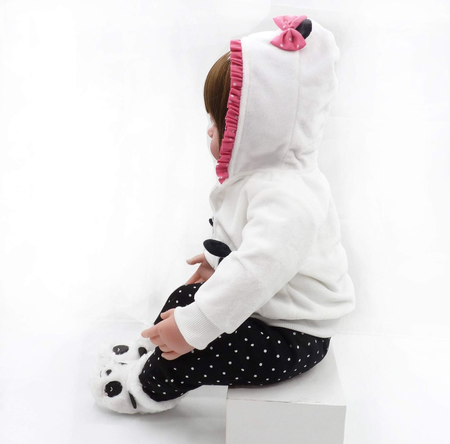 18'' Babyfere Reborn Baby Doll Clothes For 17-19 Inch Reborn Newborn Dolls Baby Girl Clothes Accessories Cute Panda 4 Piece Set