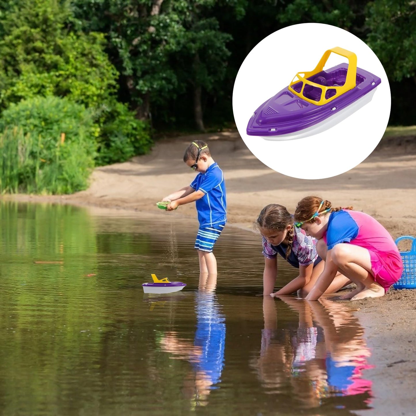 Toddler Speedboat Bath Toys 2pcs - Fun Carrier Sand & Beach Floating Toys for Boys