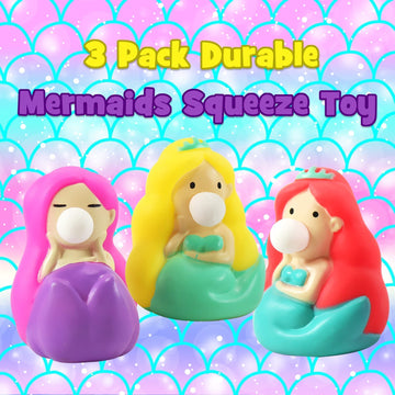 Lakigate Squeeze Toy,Cute Mermaid Bubble Squishy Toys,3 Pack,Fidget Toys For Kids And Adults,Squishies For Autism, Adhd And Quit