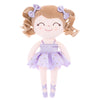 Gloveleya Baby Dolls Soft Snuggly Curly Hair Ballerina Doll First Baby Girl Gifts Plush Ballet Doll with Lace Mesh Dress Purple