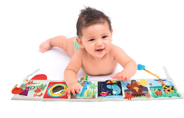 High Contrast Tummy Time Toys Black and White Crinkle Books for Babies Baby Books 0-6 Months Infant Mirror Toy with Teether Double-Sided Baby Toys for Boys and Girls