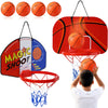 Sosation 2 Pcs Mini Basketball Hoop with 4 Basketball Sticky Hook Pump Indoor No Drilling Basketball Hoop Decompress Game for Kid mature-themed Gift(Shoot Basketball Pattern Style)