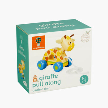 Orange Tree Toys: Pull Along: Giraffe - Wooden Toy, Colorful Wheeled Character, Push-Pull, Encourage First Steps, Fsc Certified,
