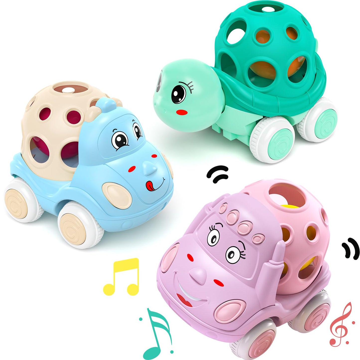 Toy Cars For Toddler Girl Valentine'S Day Gift Push And Go Rattle Car, Toddlers Push Cars Play Car Toys, Valentines Day Gifts Fo
