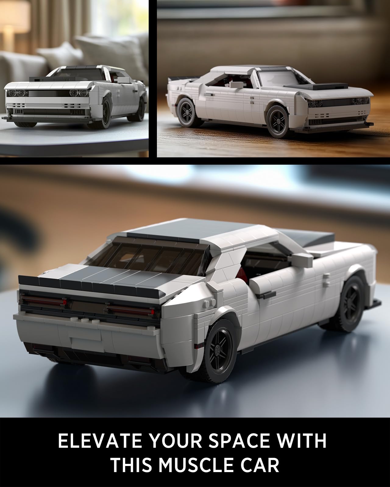 Nifeliz Demon Muscle Car Model Set, Iconic Building Toy Model For Adults, Ideal Display Set For Gift-Giving To Muscle Car Fans (1225 Pcs, Nf10284)