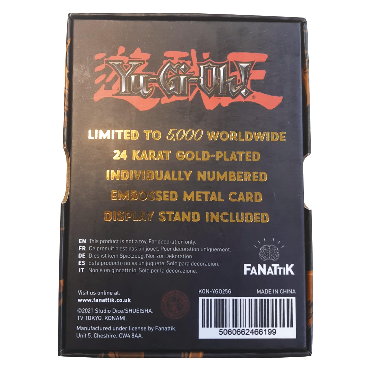 Yu-Gi-Oh! Limited Edition 24K Gold Plated Black Luster Soldier Metal Card