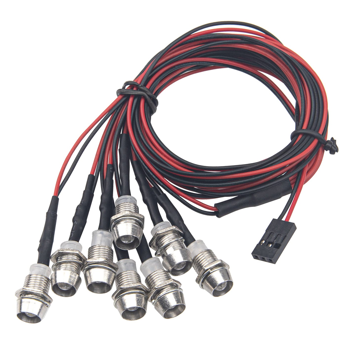 2Pack HIRCQOO 8LED RC Car LED Light Headlights Taillight Lighting with JR Y Cable Compatible with Traxxas HSP Tamiya Redcat RC4W