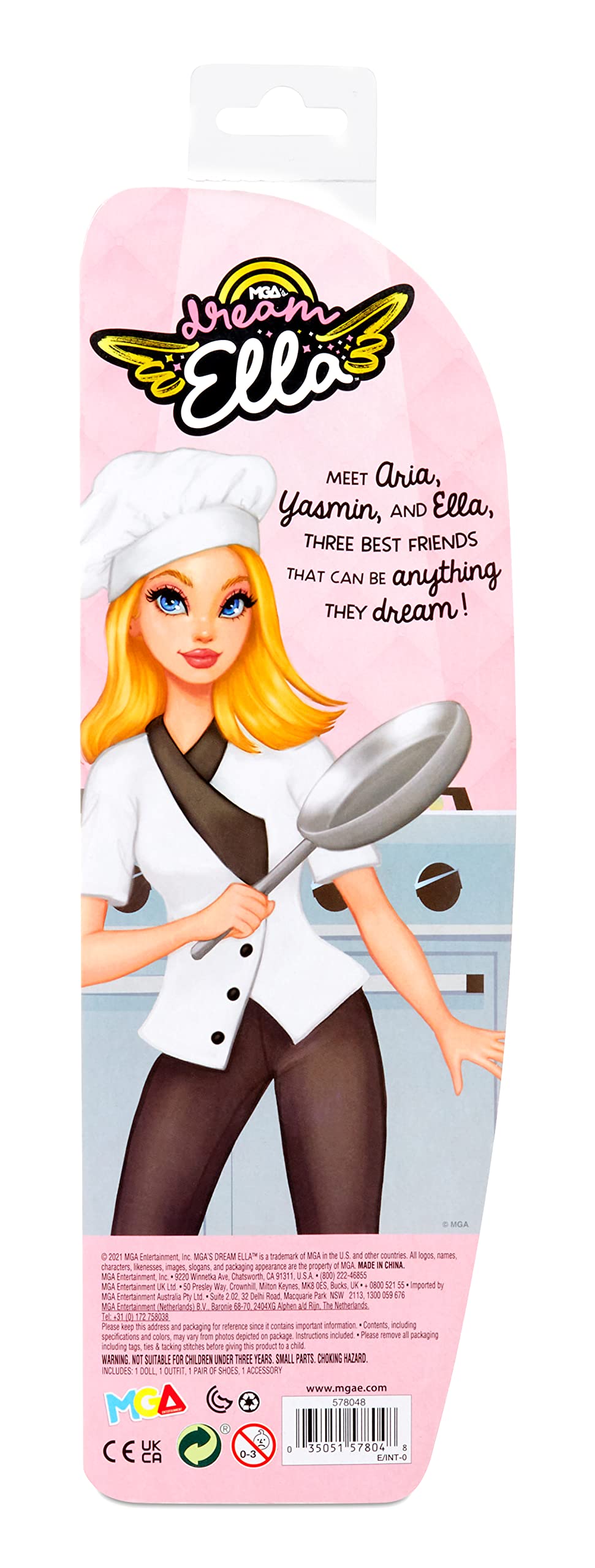 Mga Entertainment Dream Ella I Am A Baker Aria Fashion Doll, Includes Chef Jacket, Hat & Pan Accessories, Blonde Hair, Career Play Pretend Gift For Kids, Toys For Girls & Boys Ages 3 4 5+ Years