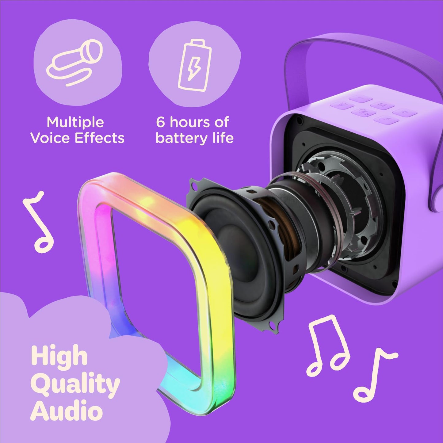 Move2Play, Mini Karaoke Machine For Kids | Includes 20+ Kids Songs | 2 Microphones | Connect With Bluetooth | Valentine'S Day &