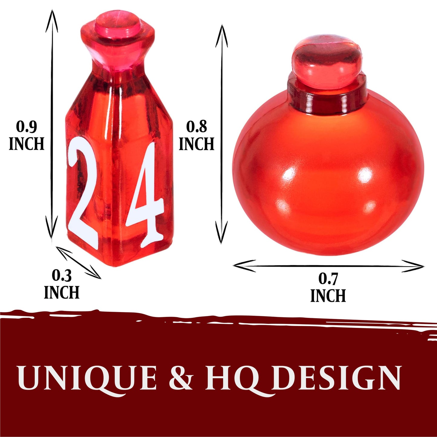 15 DND Healing Potion Tokens and Each Potion Level Has a Color Matching D4 Dice Set to Easily Track & Roll for Your D&D Potions