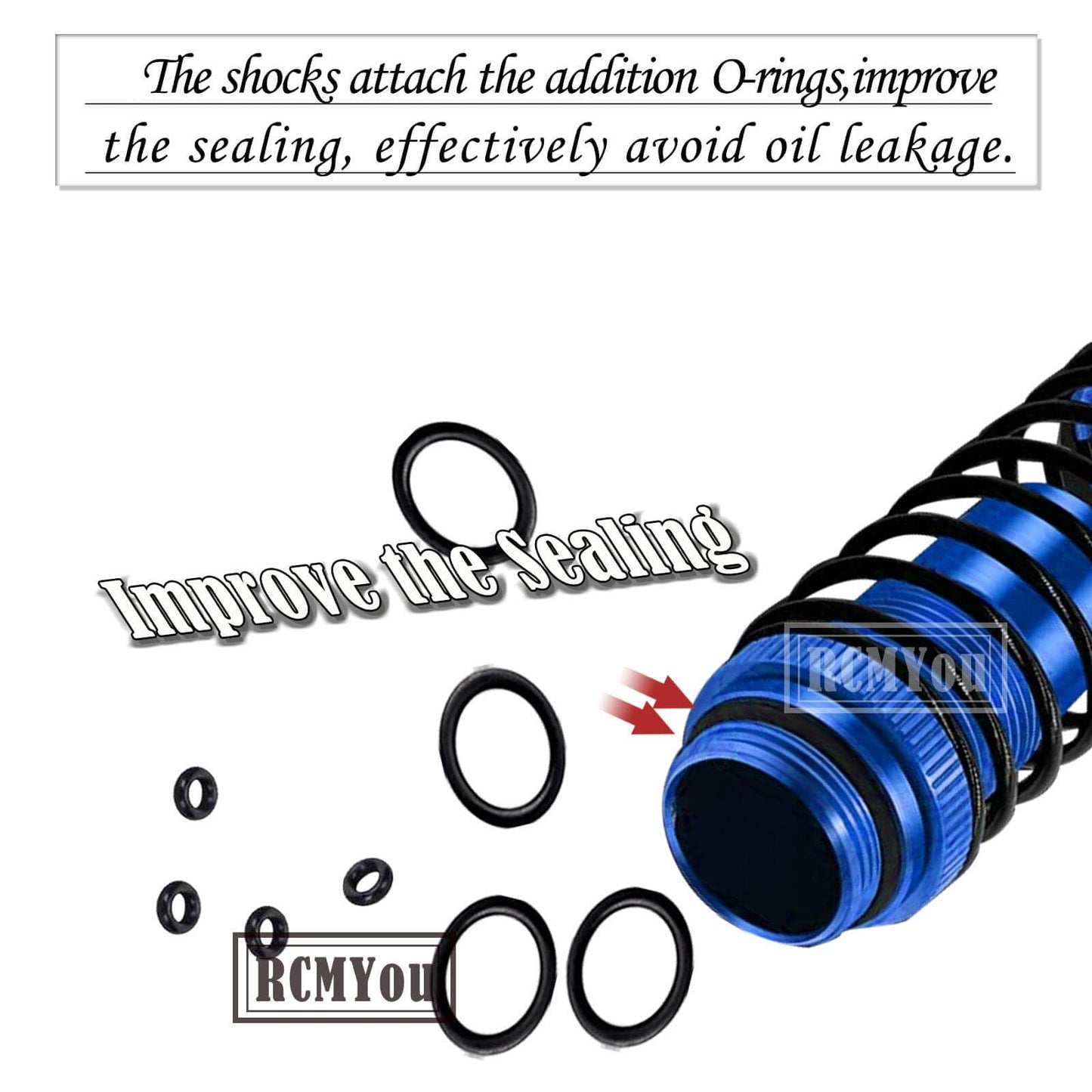 4PCS Aluminum Front Rear RC Shocks Upgrades Part for 1/10 Slash 2WD 4x4 Rustler 2WD 4X4 Stampede 2WD 4X4 Hoss 4X4 2WD Rally, Big