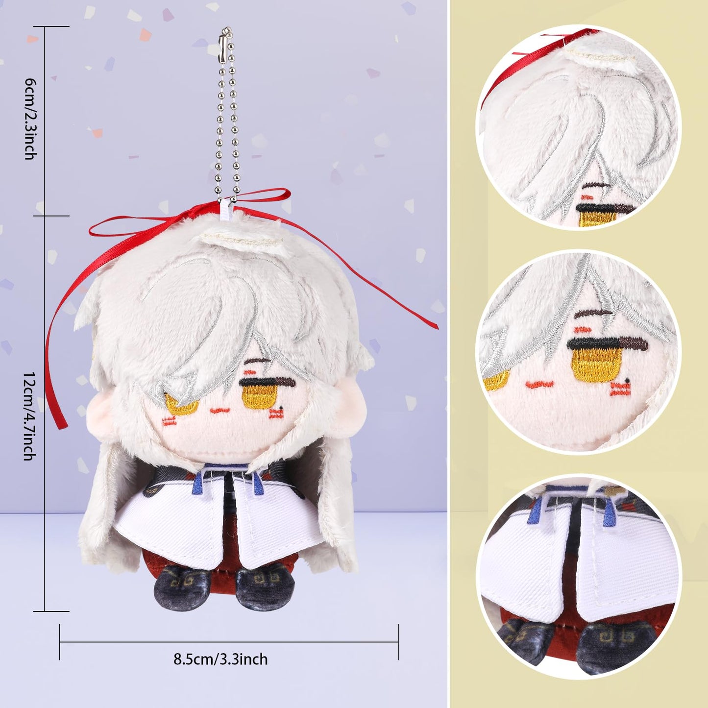 Utiehd Honkai Star Rail Plush Keychains, Cute 4-Inch Collectible Dolls - Compact Size For Bags And Keys For Fans (Jing Yuan)