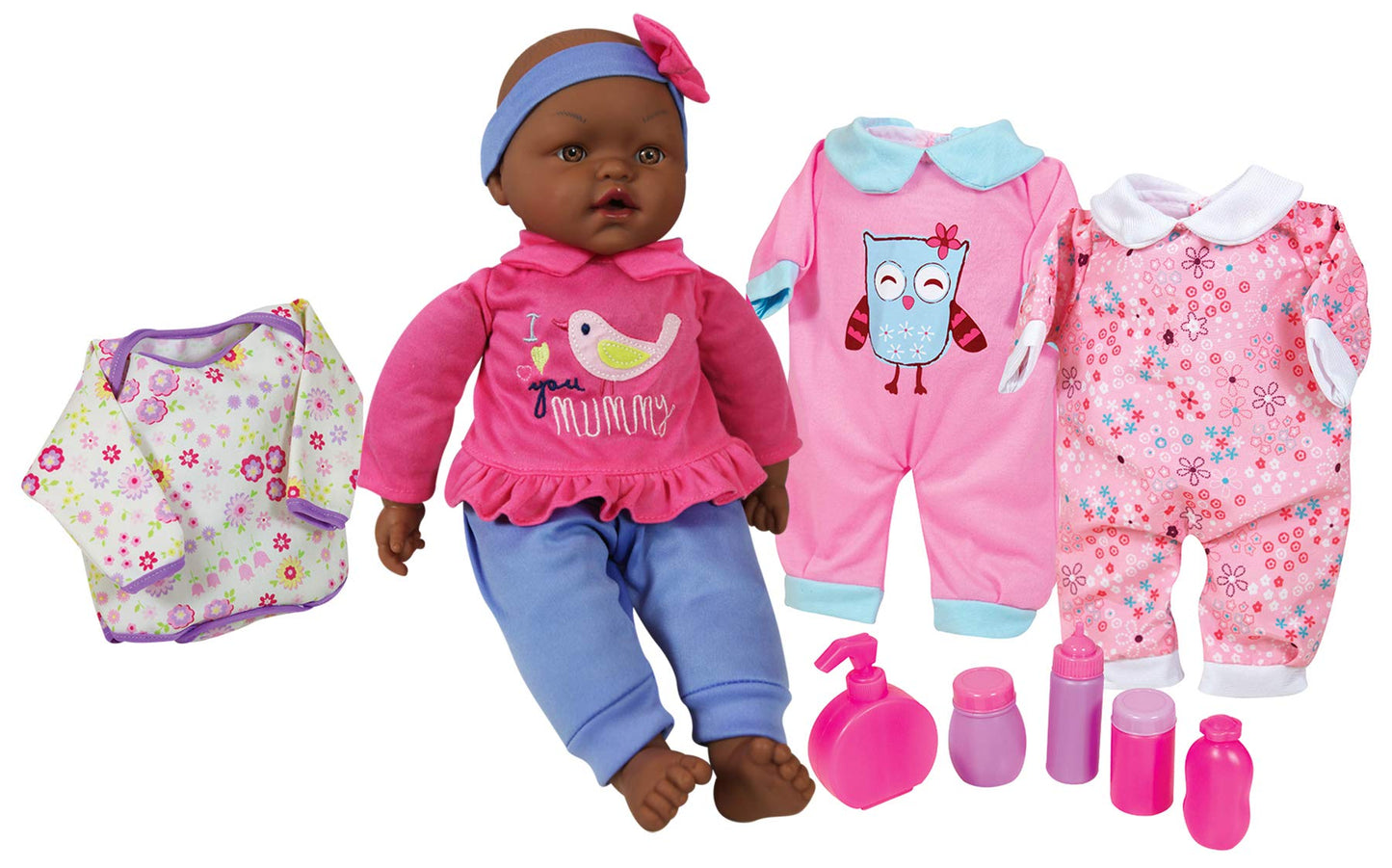 Lissi 15'' Baby Doll Set With Extra Clothes And Accessories (African American)