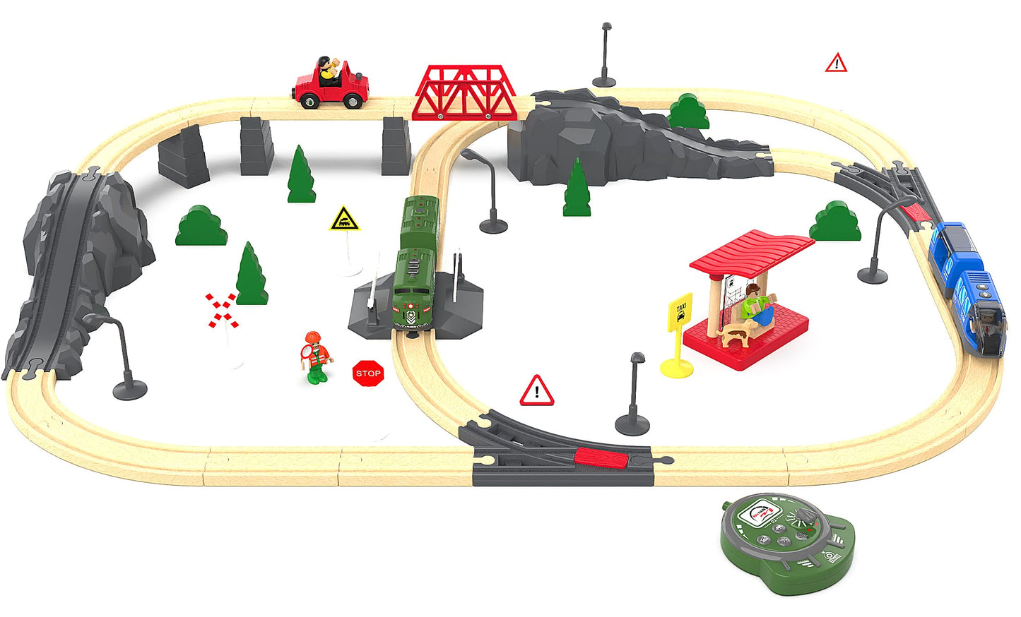 Z MAYABBO Train Toy Remote Control Locomotive, Electric with Sound & Lights, 4.3x4.1x2.8 inches, Green, Model AU1888