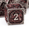 Haxtec DND Dice Set Metal D&D Dice Set with Leather Dice Bag Antique Iron Red Metal Polyhedral Dice for Dungeons and Dragons TTR