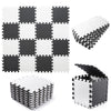 Tamiplay Foam Play Mat - 0.4 Inch Soft Eva Non-Toxic Interlocking Tiles, Baby Exercise Puzzled Floor Mats, 16 Tiles (White/Black