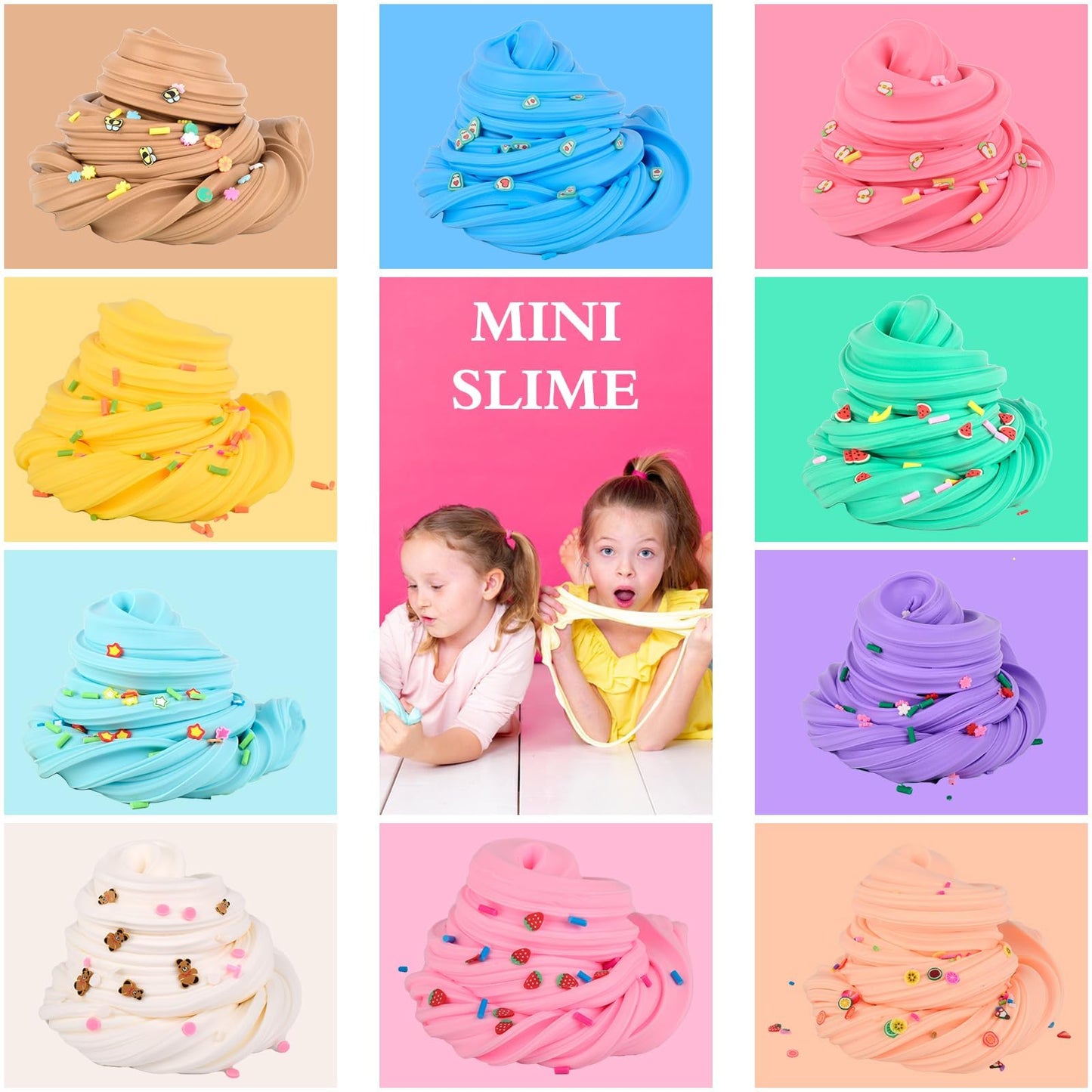 Premium Scented Butter Slime,10 Pack Slime,With Peach Charm,Watermelons,Apples And More Charms,10 Fun Slime Add Ins,Pre-Made Sli