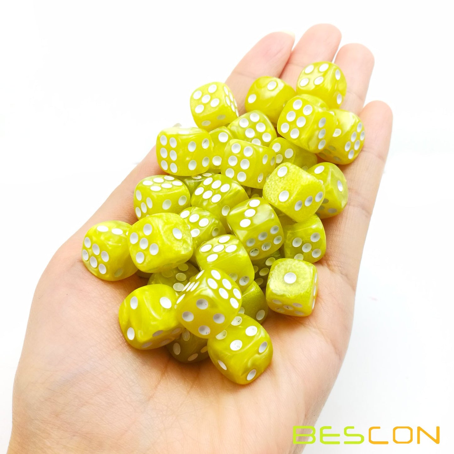 Bescon 12Mm 6 Sided Dice 36 In Brick Box, 12Mm Six Sided Die (36) Block Of Dice, Marble Yellow