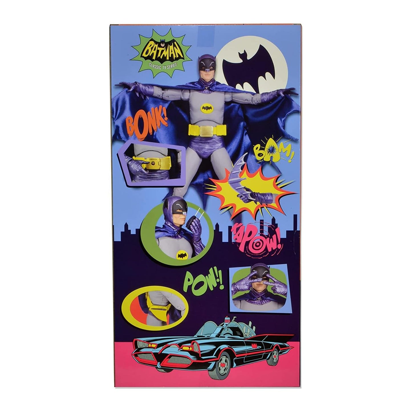 Neca Batman Adam West 18-Inch 1/4 Scale Action Figure with Packaging and Cartoon-Style Batcave for Kids Above the Age of 14