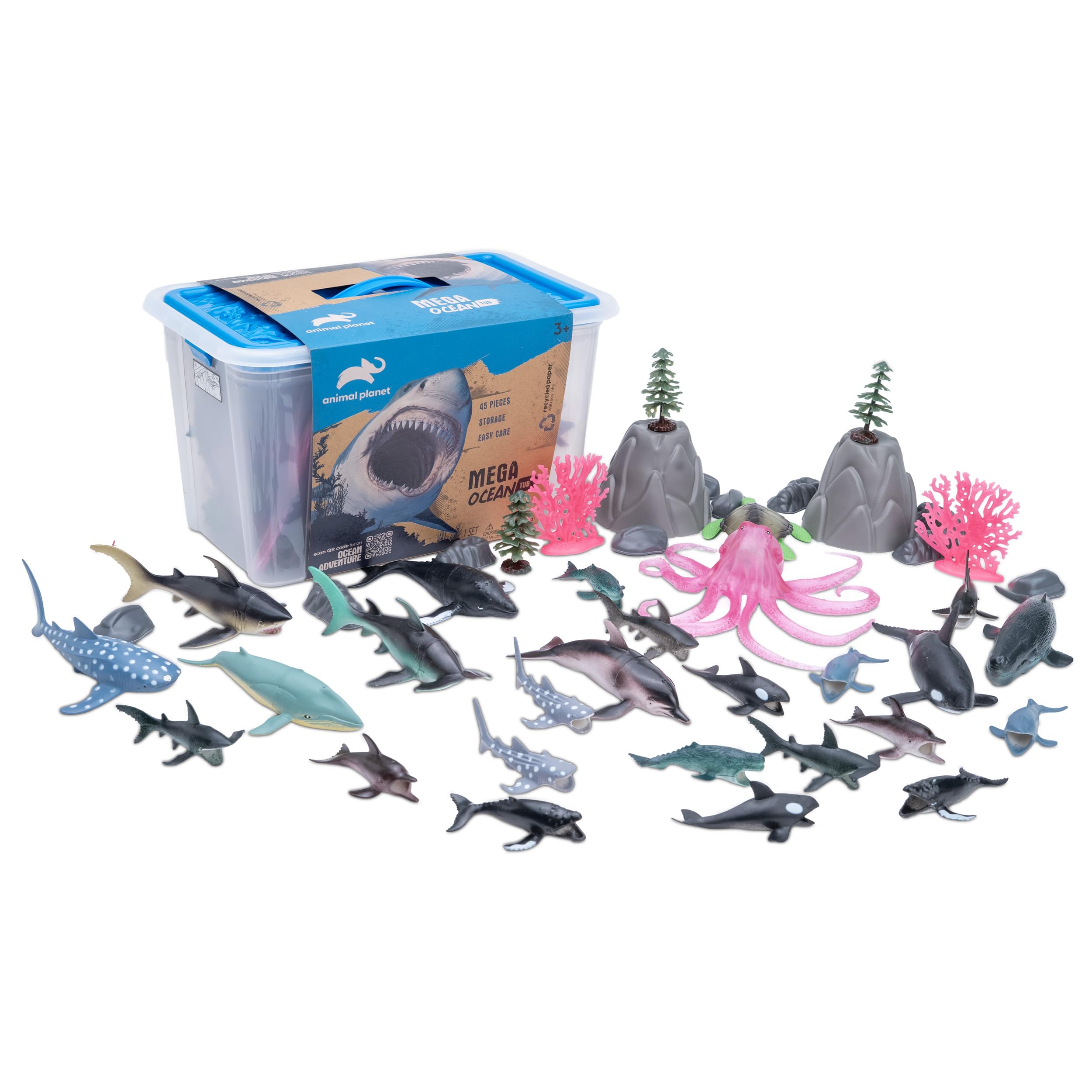 Animal Planet 45-Piece Ocean Animal Toy Set - Sea Life Figures