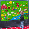 OKGIUGN 61 Pcs Farm Animals Story Felt Board, 3.6 Ft Farmhouse Themed Play Mat Wall Hanging Kit Toys, Birthday Gift for Toddlers