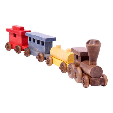 Amishtoybox.Com Wooden Train Toy Play Set - 24'' Long - Cpsia-Approved Finish (Circus Splash)