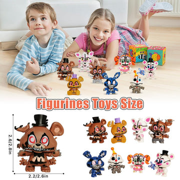 Lasama Action Figures, 8Pcs Game Figurines Toys With 50Pcs Sticker For Video Games Fans, 2.6 Inch Collectible Playset For Boys And Girls For Cake Toppers Decorations