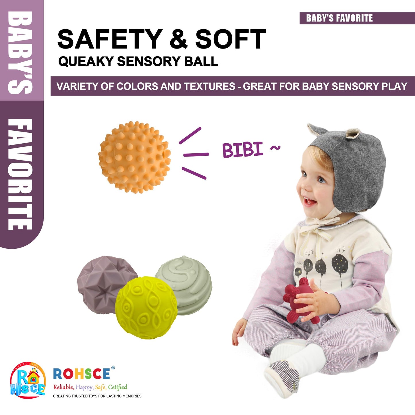 ROHSCE Sensory Balls for Toddlers 1-3, Montessori Toys for Babies 6-12 Months, Easter Baby Toys, Sensory Balls for Easter Basket