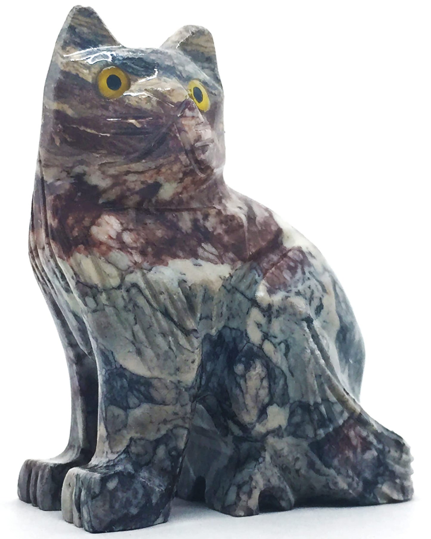 Nelson Creations, Llc 2 Inch Cat Natural Soapstone Hand-Carved Animal Charm Totem Stone Carving Figurine