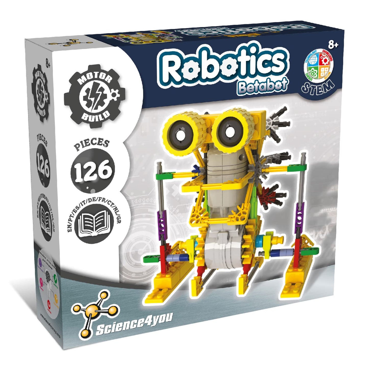 Science4You - Betabot Robot Building Kit For Kids 8-14 Years - Build Your Own Robot With This Construction Kit, Robotics Kit With 126 Pieces, Educational Toys For 8 Year Olds, Stem Toys Age 8+