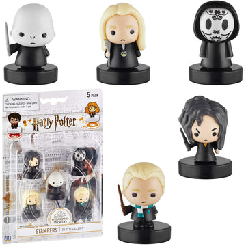 Self-Inking Harry Potter™ Stampers, Set Of 5 – Harry Potter Gifts, Collectables, Party Decor, Cake Toppers – Death Eater, Voldemort, Lucius Malfoy And More By Pmi, 2.5 In. Tall