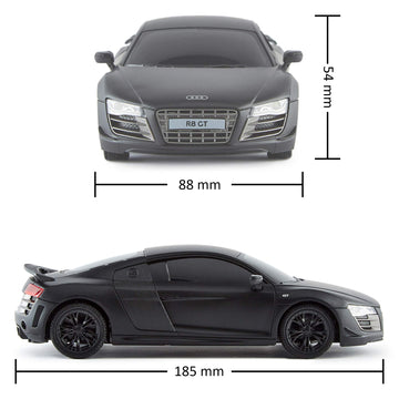 CMJ RC Cars Audi R8 GT RC Remote Control Car Limited Edition Black 2.4Ghz 1:24. Licensed RC Car Series for Girls and Boys Age 8