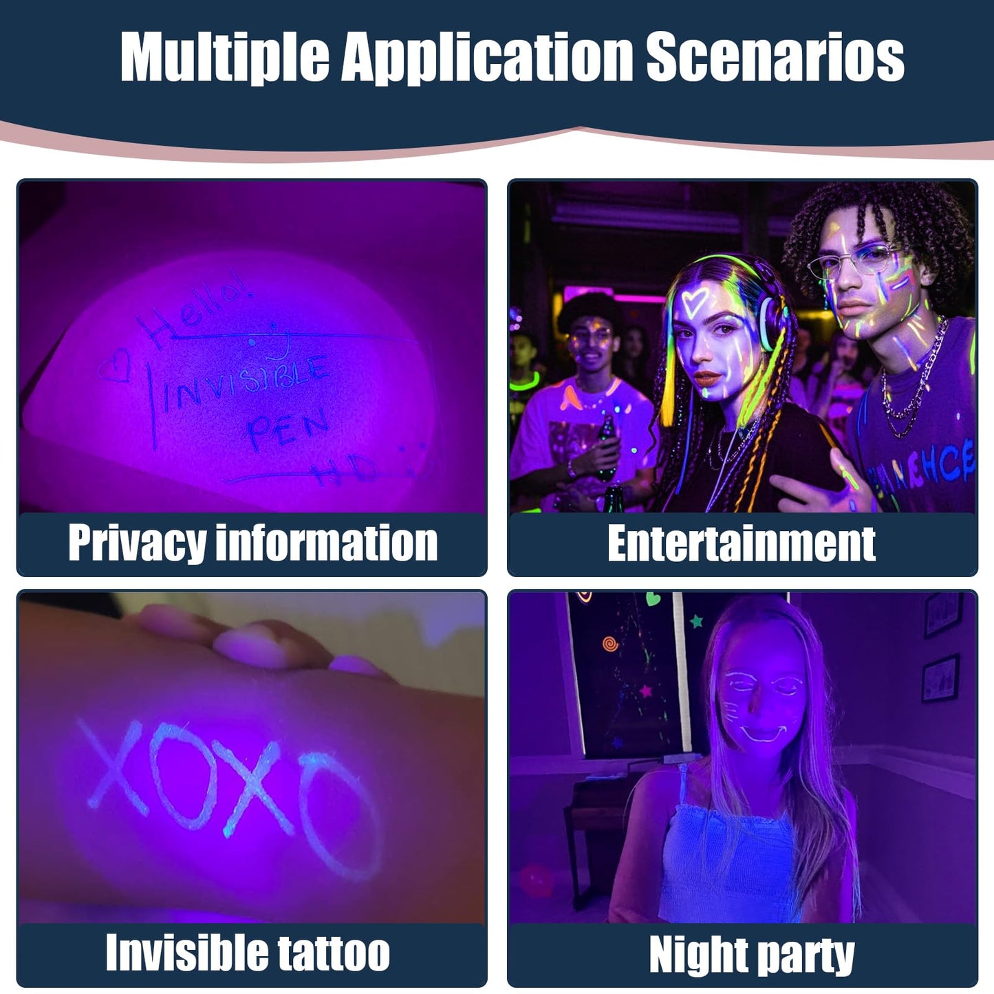 klumuke Invisible Ink Pens with UV Light, Magic Spy Pens with Mini UV LED Keychain Flashlights for Secret Messages, Disappearing