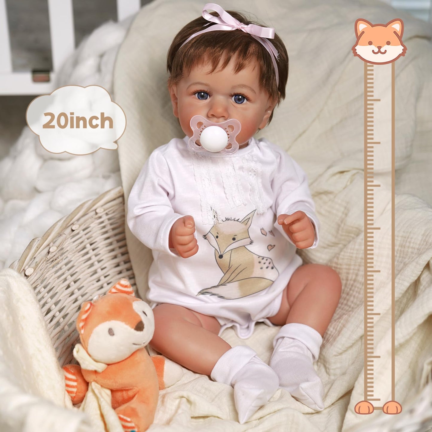 Adfo Reborn Baby Dolls -22-Inch Cute Smile Realistic-Newborn Baby Doll Girl Soft Body Real Life Baby Dolls With Feeding Toy Gift