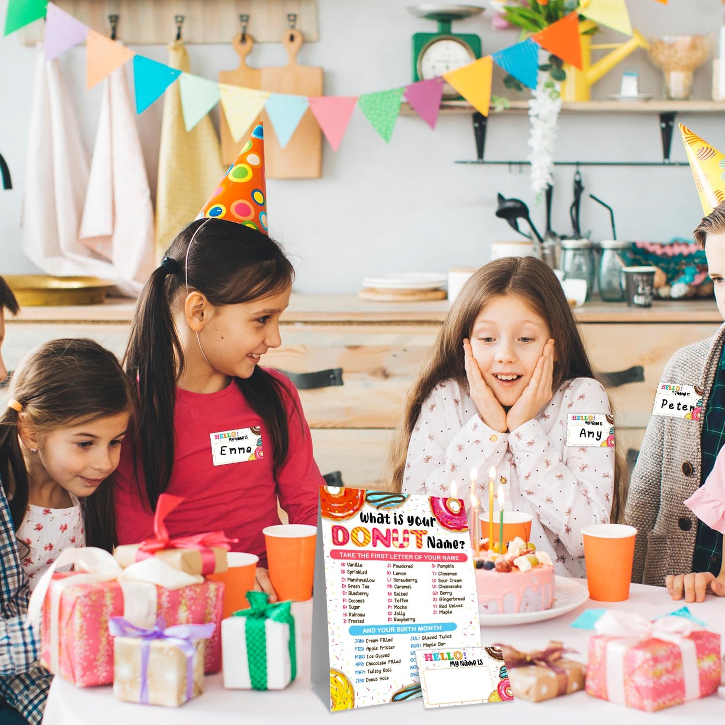 What Is Your Donut Name Game, Game Sign And 30 Cards, Donut Birthday Party Sign For Girls, Wedding, Anniversary, Holiday Activit