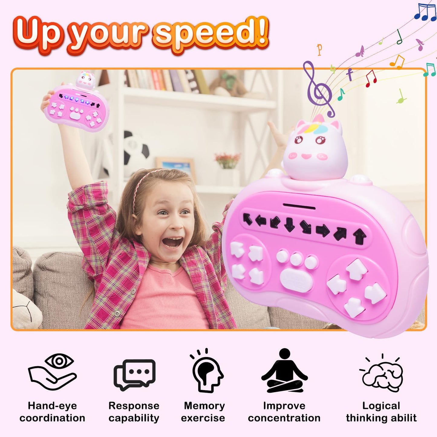 Hand-Held Rhythm Master Dance Machine Educational Toys For 3-12 Kids,New Stress Relief Toys Adults,Kids' Handheld Games (Pony)